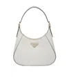 Prada City Calf Leather Hobo Bag In White