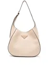 Prada Women's Travertine-coloured Leather Shoulder Bag In White