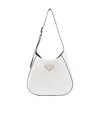 Prada Triangle-logo Leather Shoulder Bag In White
