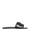 Prada Triangle-logo Slip-on Sandals In Black