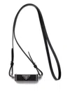 Prada Metal And Saffiano Leather Smartphone Case In Black