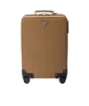 Prada Triangle-logo Leather Suitcase In Brown