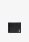 Prada Triangle Logo Leather Wallet In Black
