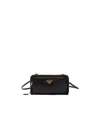 Prada Triangle-logo Leather Wallet In Black