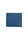 Prada Triangle-logo Leather Wallet In Blue