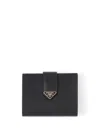 Prada Triangle-logo Leather Wallet In Schwarz