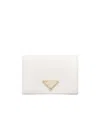 Prada Small Saffiano Leather Bifold Wallet In White