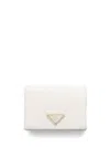 Prada Triangle-logo Leather Cardholder In White