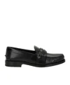 Prada Leather Penny Loafers Moccasin Toe Design In Black