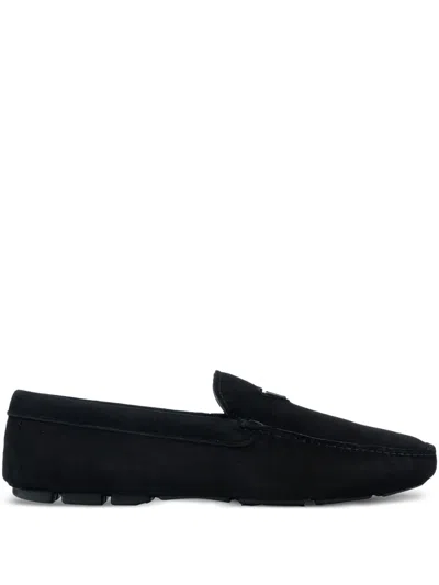 Prada Triangle-logo Loafers In Schwarz