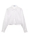 Prada Triangle-logo Long-sleeve Shirt In White