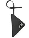 Prada Triangle Logo Luggage Tag In Schwarz
