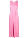 Prada Maxikleid Mit Logo In Pink