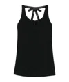 Prada Bow Detailing Crepe Mini Dress In Black