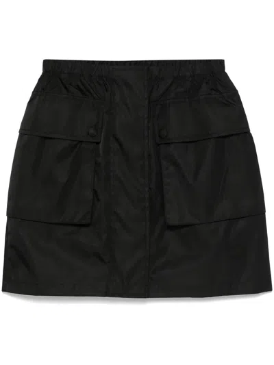 Prada Triangle-logo Mini Skirt In Black