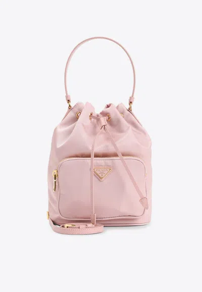 PRADA TRIANGLE LOGO NYLON BUCKET BAG