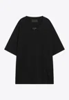 Prada Black Cotton T-shirt With Minimalist Design And Logo Detail In Black