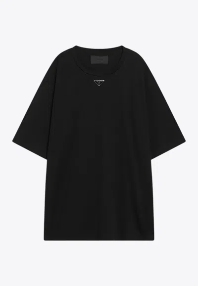 PRADA TRIANGLE LOGO OVERSIZED T-SHIRT
