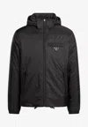 Prada Triangle Logo Padded Jacket In Black