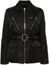 Prada Triangle Logo Padded Jacket In Black