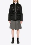 Prada Triangle Logo Padded Jacket In Black