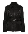 Prada Triangle Logo Padded Jacket In Black
