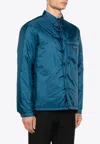 Prada Triangle Logo Padded Jacket In Green