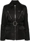 Prada Triangle Logo Padded Jacket In Black