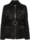 Prada Triangle Logo Padded Jacket In Schwarz