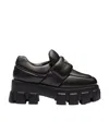 Prada Loafer Aus Weichem, Gepolstertem Nappa-leder In Black
