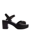 Prada Soft Nappa Ankle Strap Platform Sandals In Black