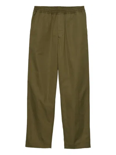 Prada Triangle-logo Patch-pocket Trousers In Green
