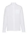Prada Triangle Logo Patch Shirt In White
