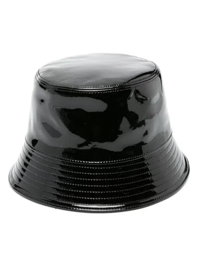 Prada Calf Leather Narrow Brim In Black