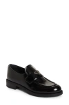 Prada Logo-plaque Leather Loafers In Nero