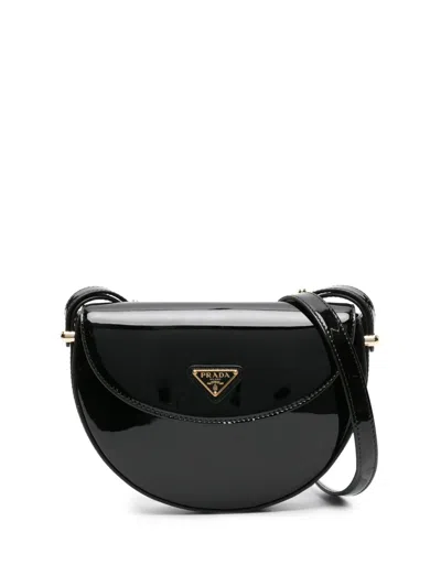 Prada Logo Cross-body Bag In Black
