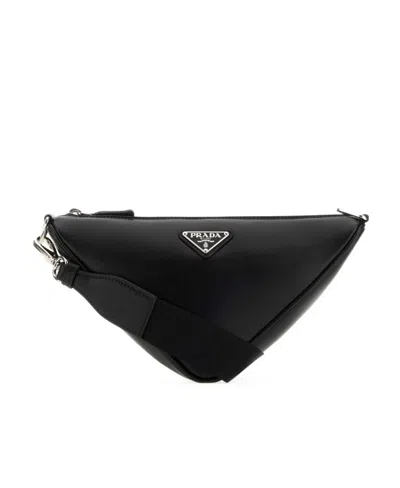 PRADA PRADA TRIANGLE LOGO ZIPPED MESSENGER BAG