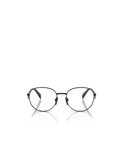 Prada Triangle Logo-plaque Glasses In Black