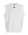 Prada Triangle Logo Plaque Tank Top In White