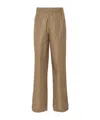 Prada Triangle-logo Plaque Wide-leg Pants In Green