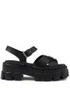 Prada Monolith Rubber Sandals In Black