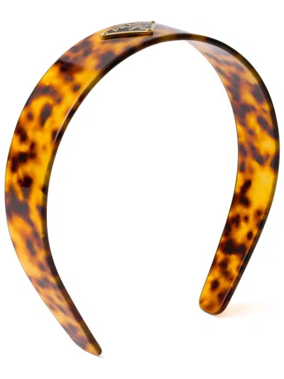 PRADA TRIANGLE-LOGO PLEXIGLAS HEADBAND