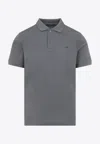 Prada Short Sleeve Polo Shirt Straight Cut In Gray