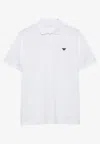 Prada Triangle Logo Polo T-shirt In White