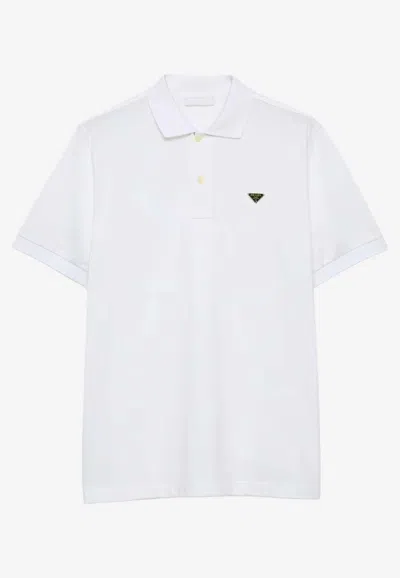 PRADA TRIANGLE LOGO POLO T-SHIRT