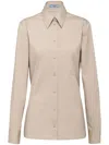 Prada Long-sleeve Button-up Shirt In Neutrals