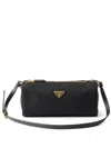 Prada Triangle Logo Pouch In Black