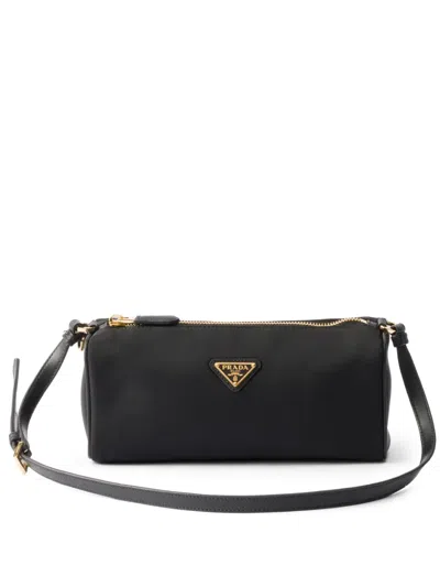 Prada Triangle Logo Pouch In Black