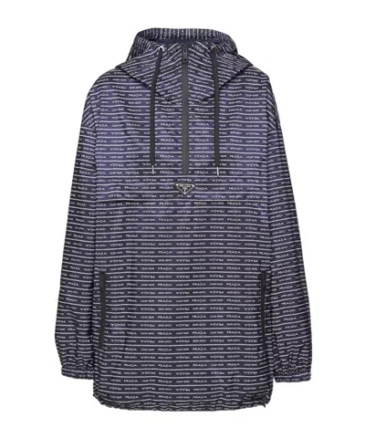 PRADA LOGO-PRINT NYLON BLOUSON JACKET