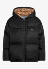 Prada Black Zip-up Puffer Jacket In Re-nylon Women In Black